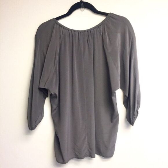 CLUB MONACO Helena Popover Silk Blouse Grey XS - Picture 6 of 7